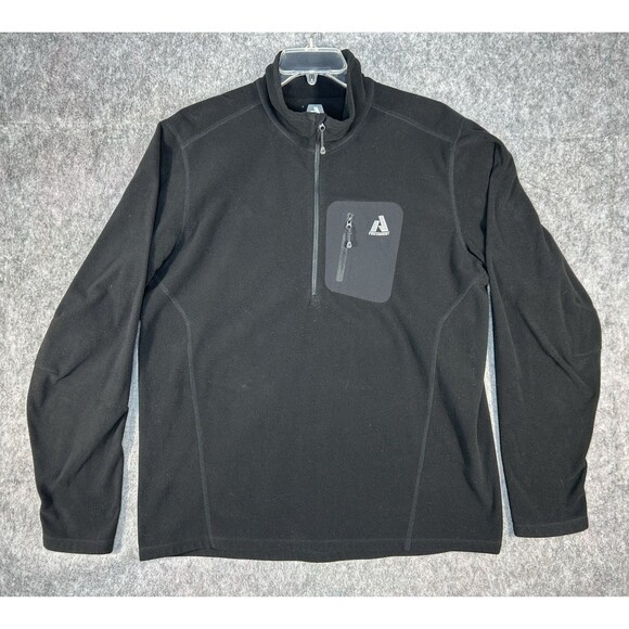 Eddie Bauer First Ascent Fleece Shirt Men's XLT Black Pullover 1/2 Zip Outdoor - Picture 1 of 12